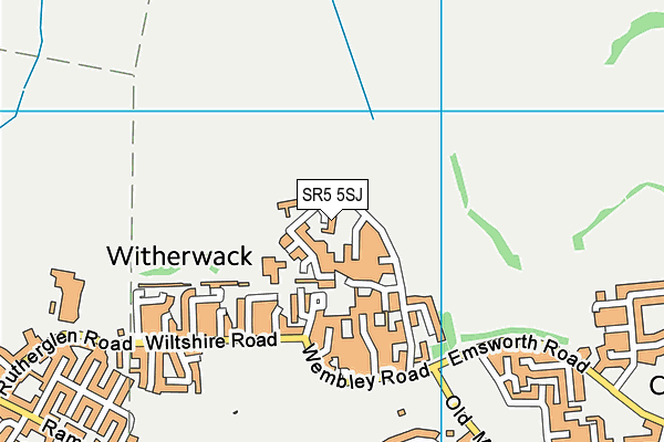 SR5 5SJ map - OS VectorMap District (Ordnance Survey)