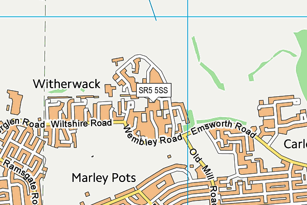 SR5 5SS map - OS VectorMap District (Ordnance Survey)