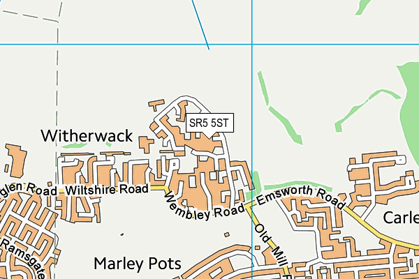 SR5 5ST map - OS VectorMap District (Ordnance Survey)
