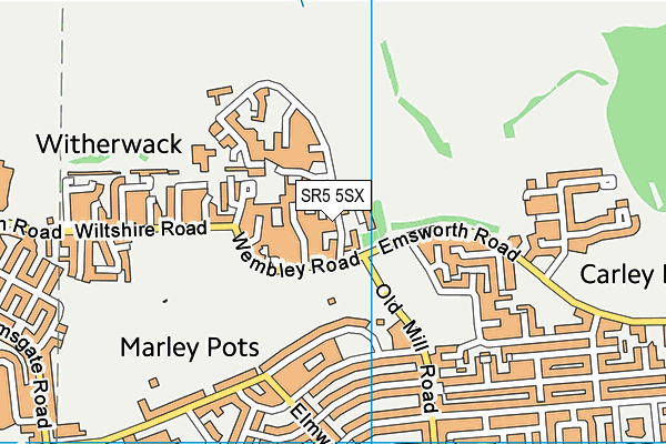 SR5 5SX map - OS VectorMap District (Ordnance Survey)