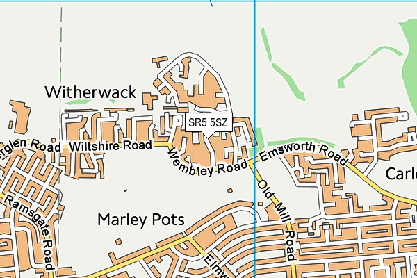 SR5 5SZ map - OS VectorMap District (Ordnance Survey)