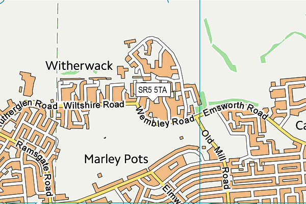 SR5 5TA map - OS VectorMap District (Ordnance Survey)
