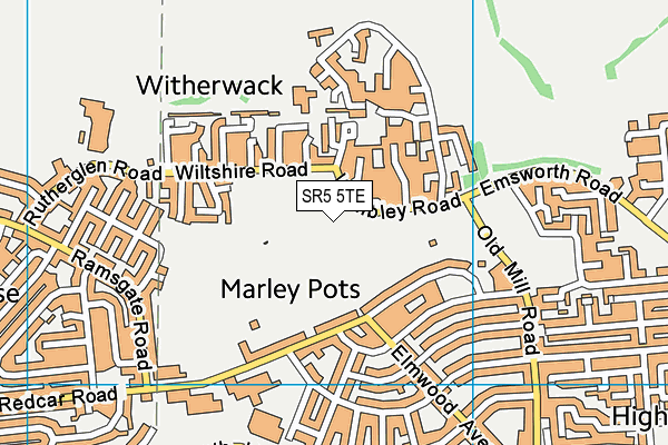 SR5 5TE map - OS VectorMap District (Ordnance Survey)