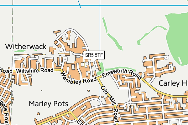 SR5 5TF map - OS VectorMap District (Ordnance Survey)