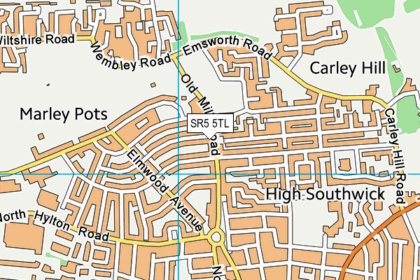 SR5 5TL map - OS VectorMap District (Ordnance Survey)