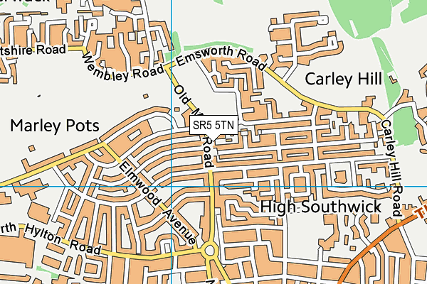 SR5 5TN map - OS VectorMap District (Ordnance Survey)