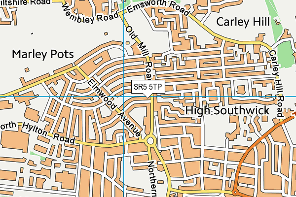 SR5 5TP map - OS VectorMap District (Ordnance Survey)