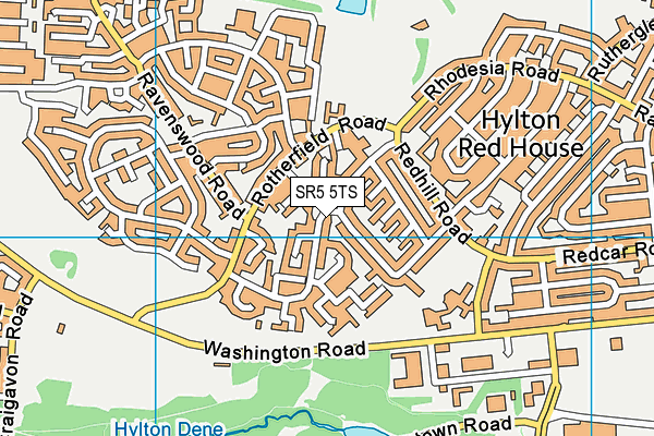 SR5 5TS map - OS VectorMap District (Ordnance Survey)