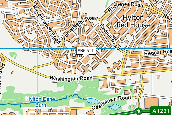 SR5 5TT map - OS VectorMap District (Ordnance Survey)