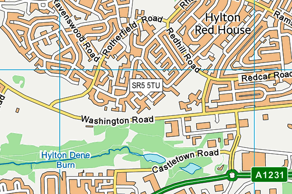 SR5 5TU map - OS VectorMap District (Ordnance Survey)