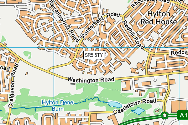 SR5 5TY map - OS VectorMap District (Ordnance Survey)