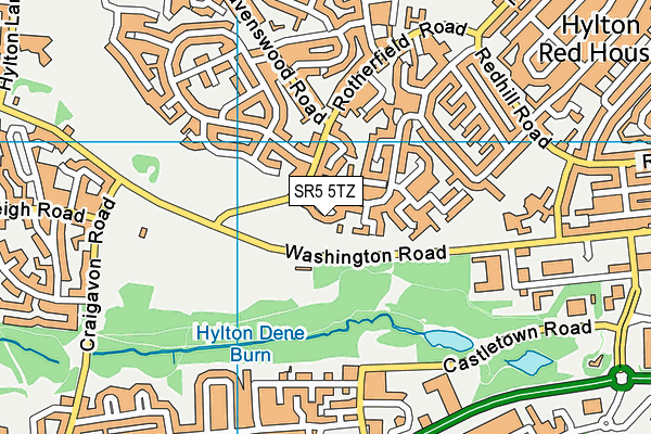 SR5 5TZ map - OS VectorMap District (Ordnance Survey)