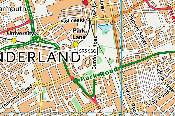 SR5 9SG map - OS VectorMap District (Ordnance Survey)