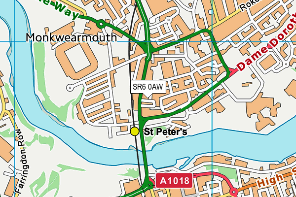 SR6 0AW map - OS VectorMap District (Ordnance Survey)