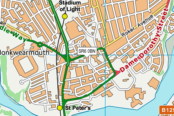 Puregym (Sunderland) map (SR6 0BN) - OS VectorMap District (Ordnance Survey)