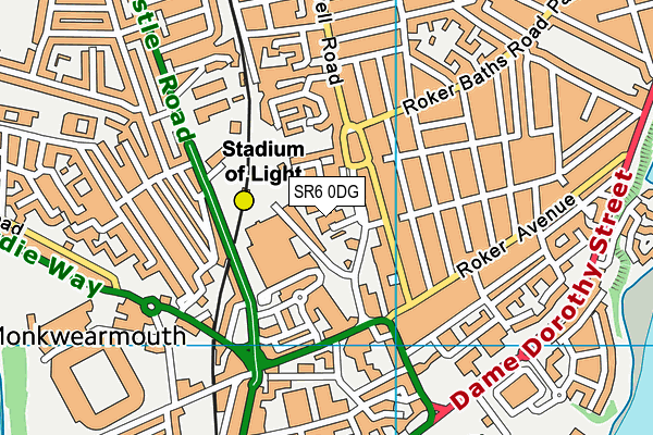 SR6 0DG map - OS VectorMap District (Ordnance Survey)