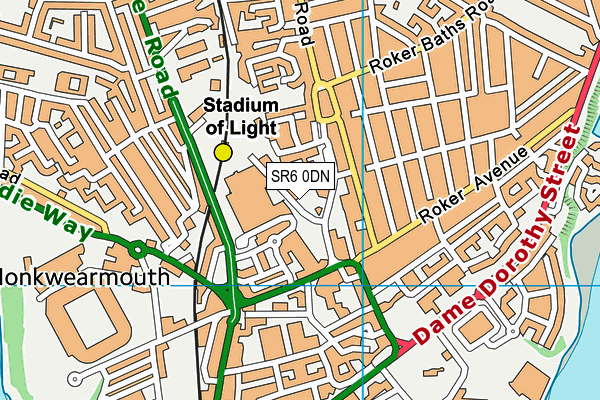 SR6 0DN map - OS VectorMap District (Ordnance Survey)