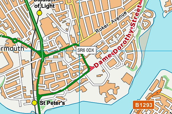 SR6 0DX map - OS VectorMap District (Ordnance Survey)