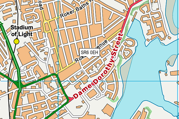 SR6 0EH map - OS VectorMap District (Ordnance Survey)