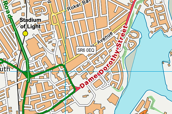 SR6 0EQ map - OS VectorMap District (Ordnance Survey)