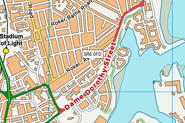 SR6 0FD map - OS VectorMap District (Ordnance Survey)