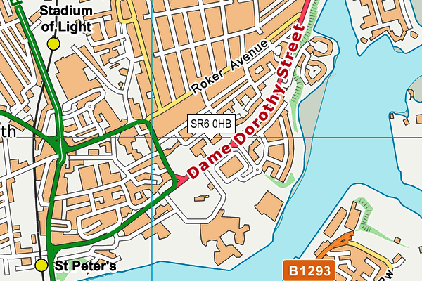SR6 0HB map - OS VectorMap District (Ordnance Survey)
