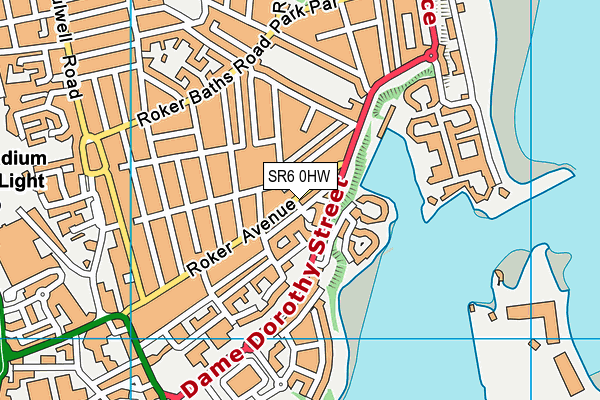 SR6 0HW map - OS VectorMap District (Ordnance Survey)