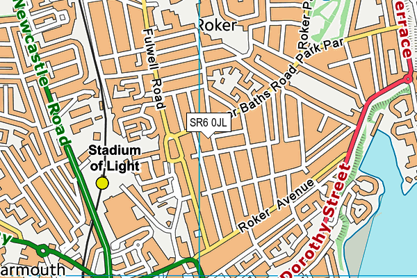 SR6 0JL map - OS VectorMap District (Ordnance Survey)