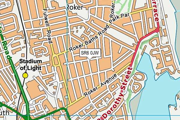 SR6 0JW map - OS VectorMap District (Ordnance Survey)