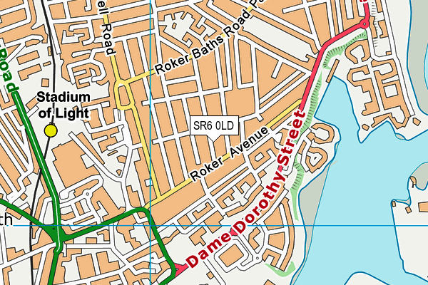 SR6 0LD map - OS VectorMap District (Ordnance Survey)