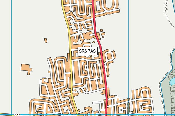 SR6 7AS map - OS VectorMap District (Ordnance Survey)