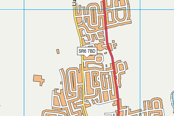 SR6 7BD map - OS VectorMap District (Ordnance Survey)