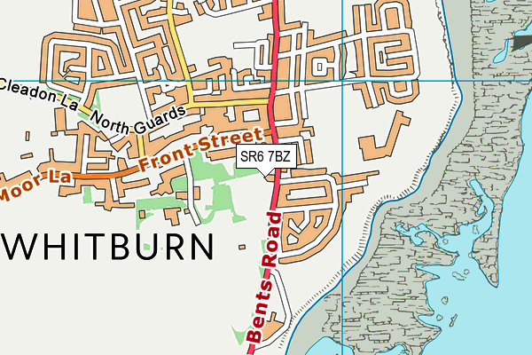Whitburn Cricket Club map (SR6 7BZ) - OS VectorMap District (Ordnance Survey)