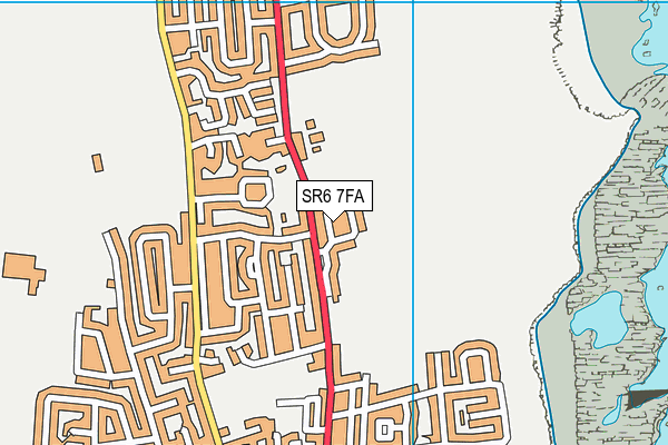 SR6 7FA map - OS VectorMap District (Ordnance Survey)