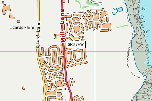 SR6 7HW map - OS VectorMap District (Ordnance Survey)