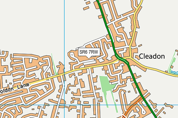 SR6 7RW map - OS VectorMap District (Ordnance Survey)