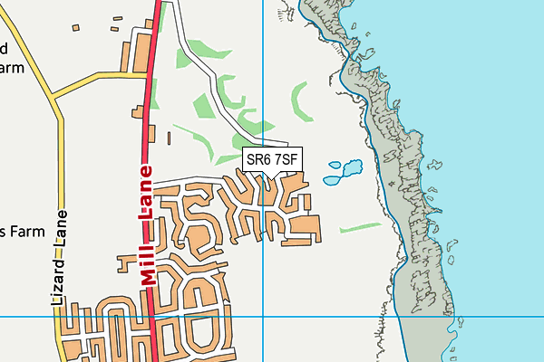 SR6 7SF map - OS VectorMap District (Ordnance Survey)