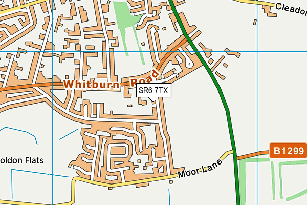 SR6 7TX map - OS VectorMap District (Ordnance Survey)