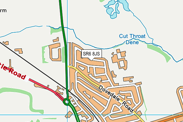 SR6 8JS map - OS VectorMap District (Ordnance Survey)