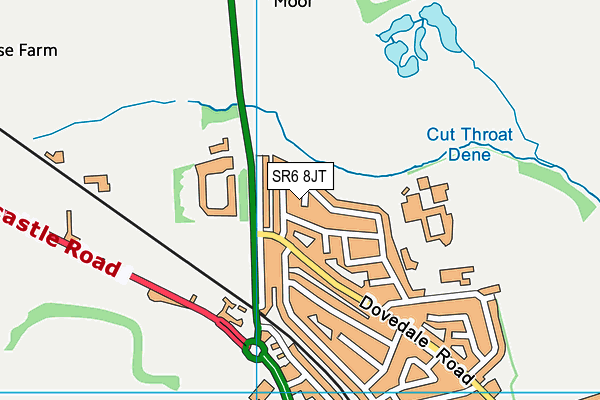 SR6 8JT map - OS VectorMap District (Ordnance Survey)
