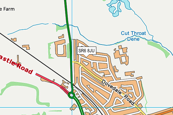 SR6 8JU map - OS VectorMap District (Ordnance Survey)