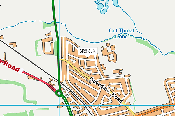 SR6 8JX map - OS VectorMap District (Ordnance Survey)