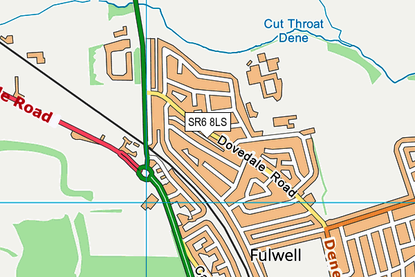 SR6 8LS map - OS VectorMap District (Ordnance Survey)