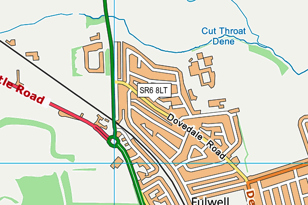 SR6 8LT map - OS VectorMap District (Ordnance Survey)