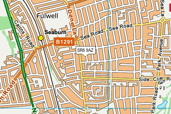SR6 9AZ map - OS VectorMap District (Ordnance Survey)