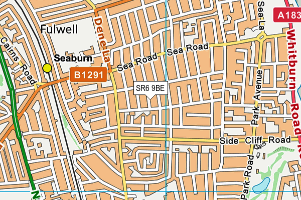 SR6 9BE map - OS VectorMap District (Ordnance Survey)