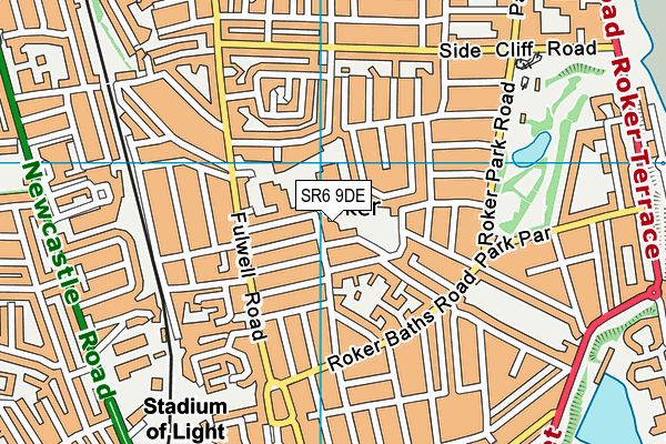 SR6 9DE map - OS VectorMap District (Ordnance Survey)