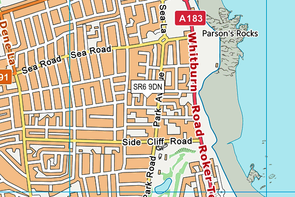 SR6 9DN map - OS VectorMap District (Ordnance Survey)