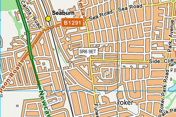 SR6 9ET map - OS VectorMap District (Ordnance Survey)