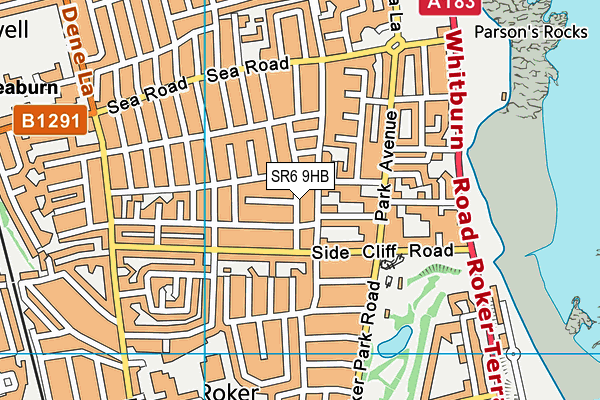 SR6 9HB map - OS VectorMap District (Ordnance Survey)